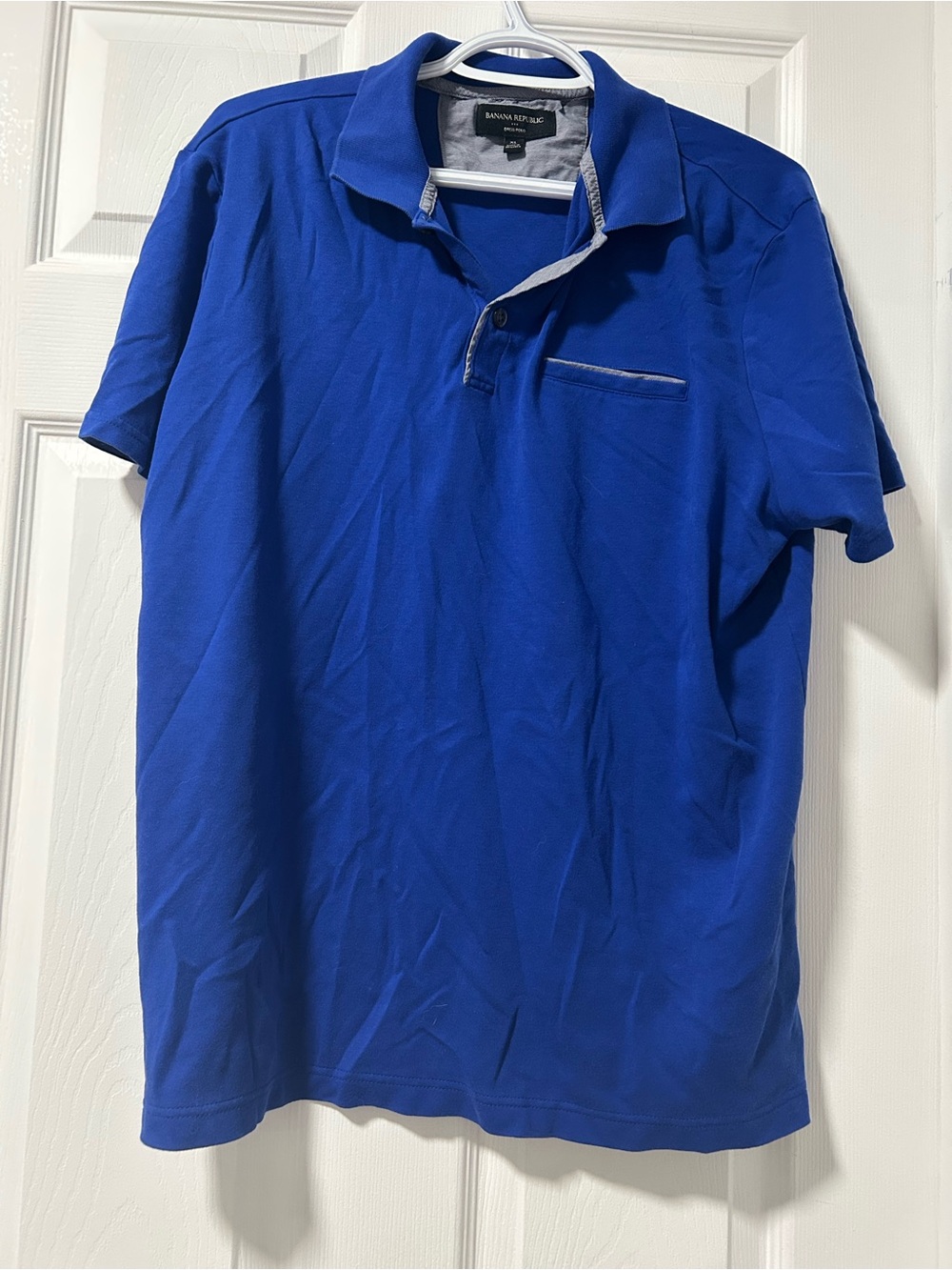 Banana Republic Men's Bright Blue Polo with Contrast Trim